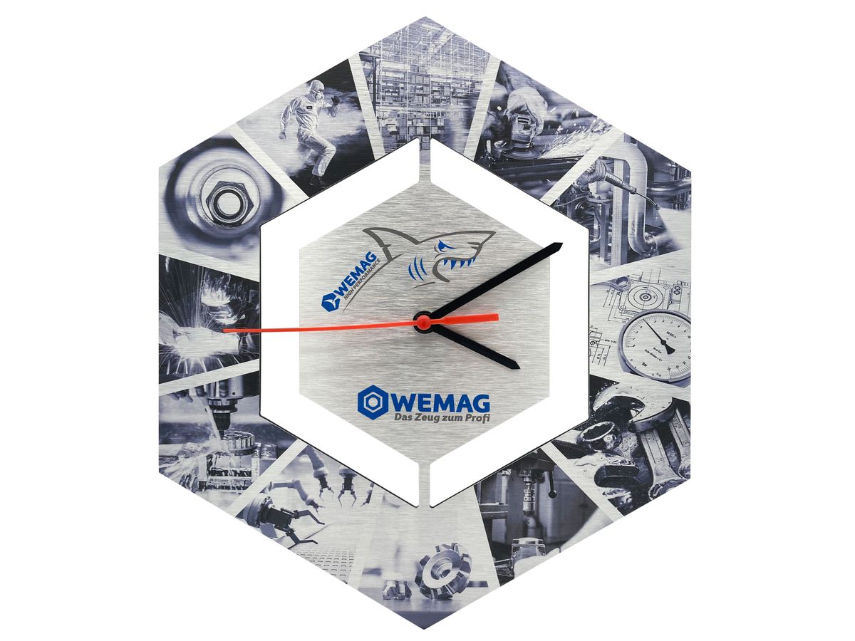 WEMAG Wanduhr High Performance Alu gebürstet, Durchmesser: 29 cm