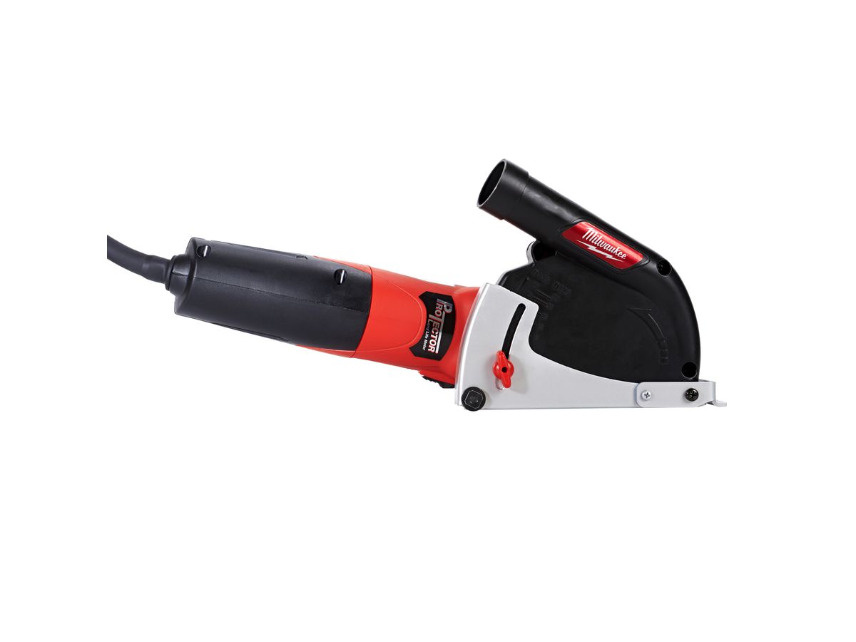 MILWAUKEE Winkelschleifer + Absaughaube Trennen, AGV 15-125 XC DEC-SET