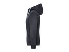 JN Ladies Lifestyle Zip-Hoody JN962 80%BW/20%PES, black/grey-heather, Gr. M