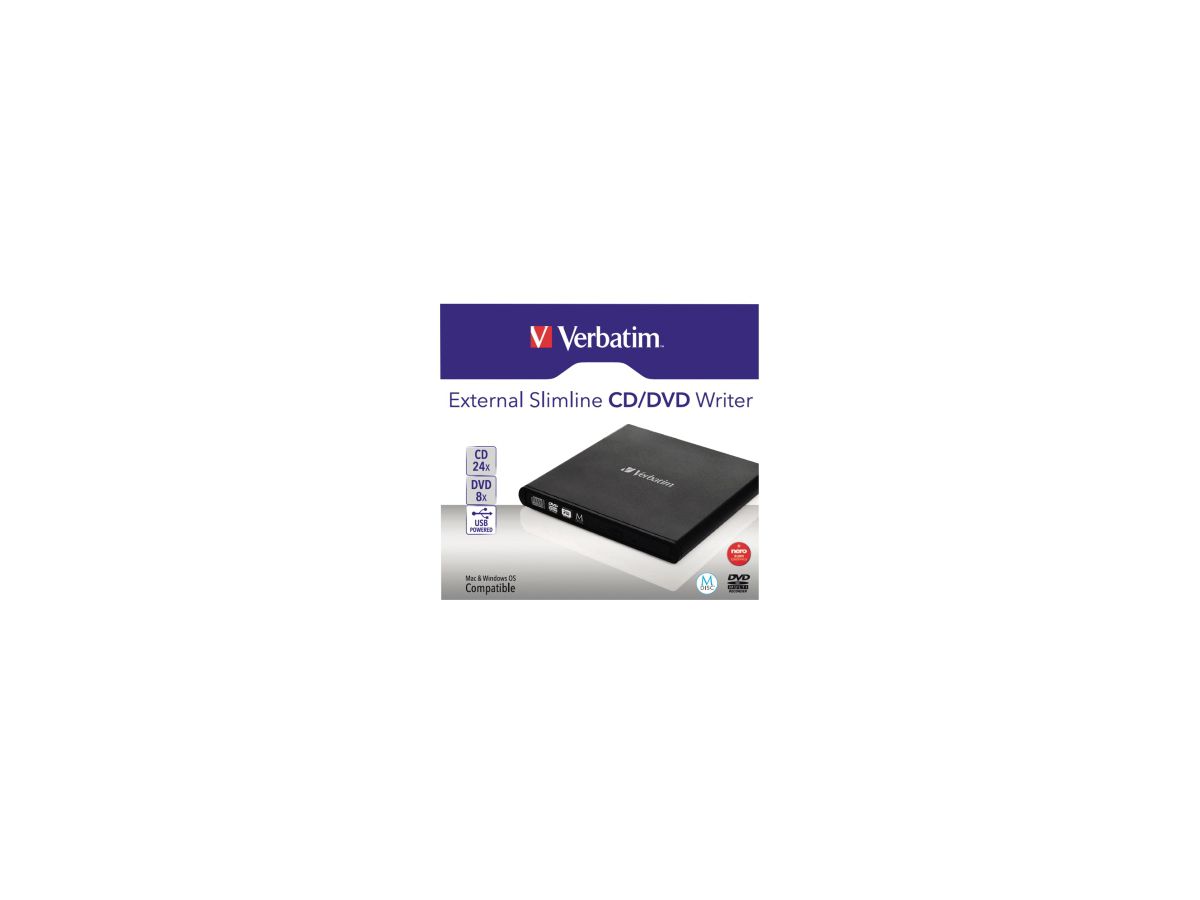 Verbatim DVD Brenner 98938 USB 2.0 6x/8x/24x extern schwarz