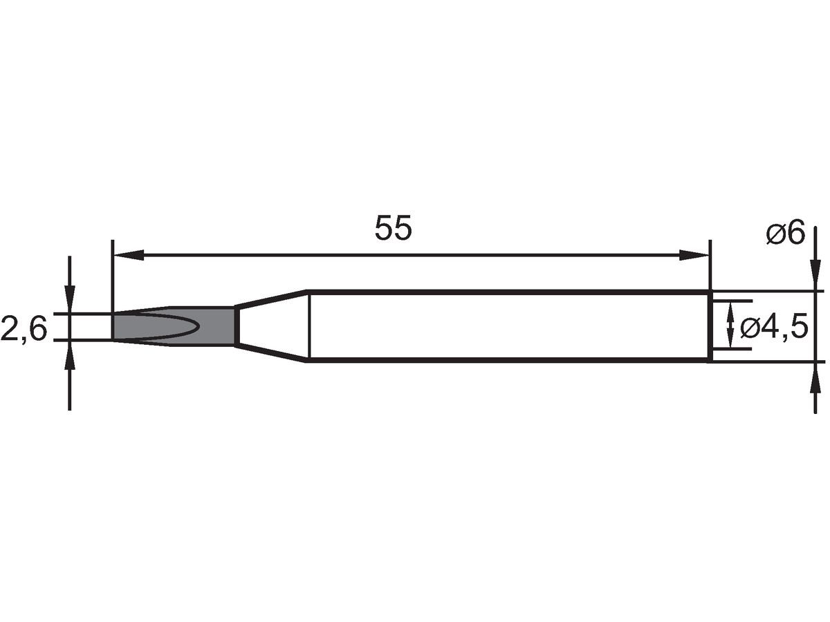 Chisel-shaped solder tip Straight No.0162KD Ersa