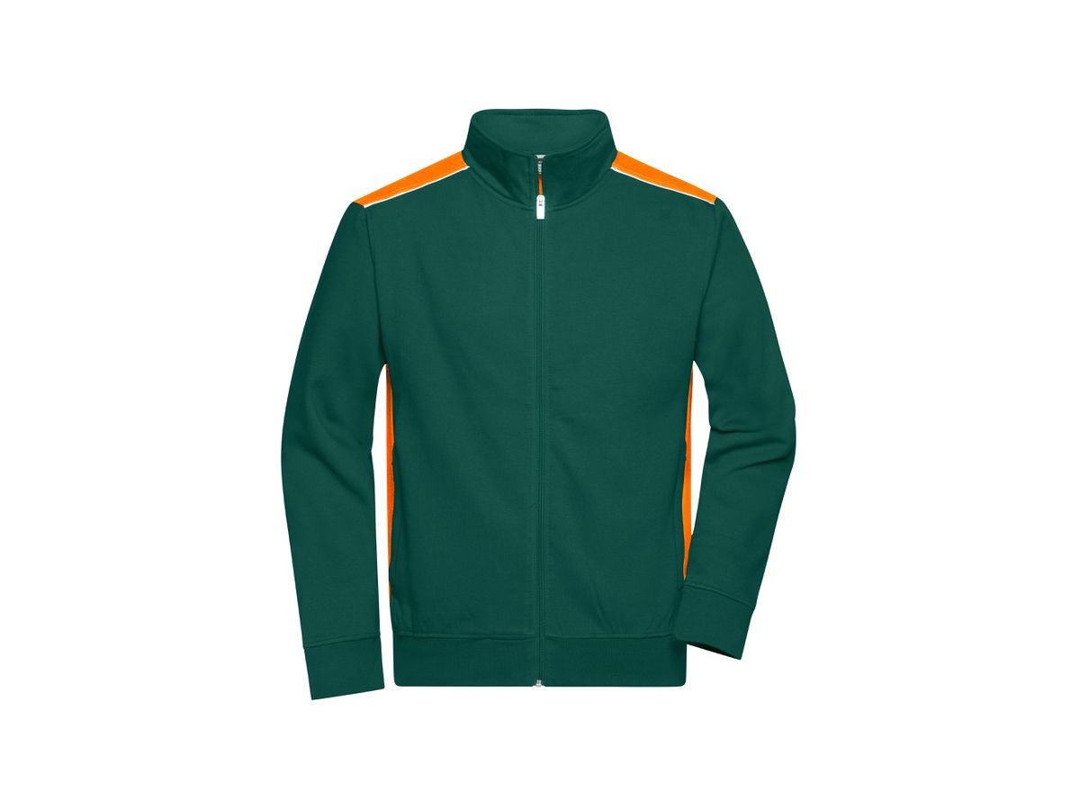 JN Herren Sweat-Jacke JN870 dark-green/orange, Größe XS