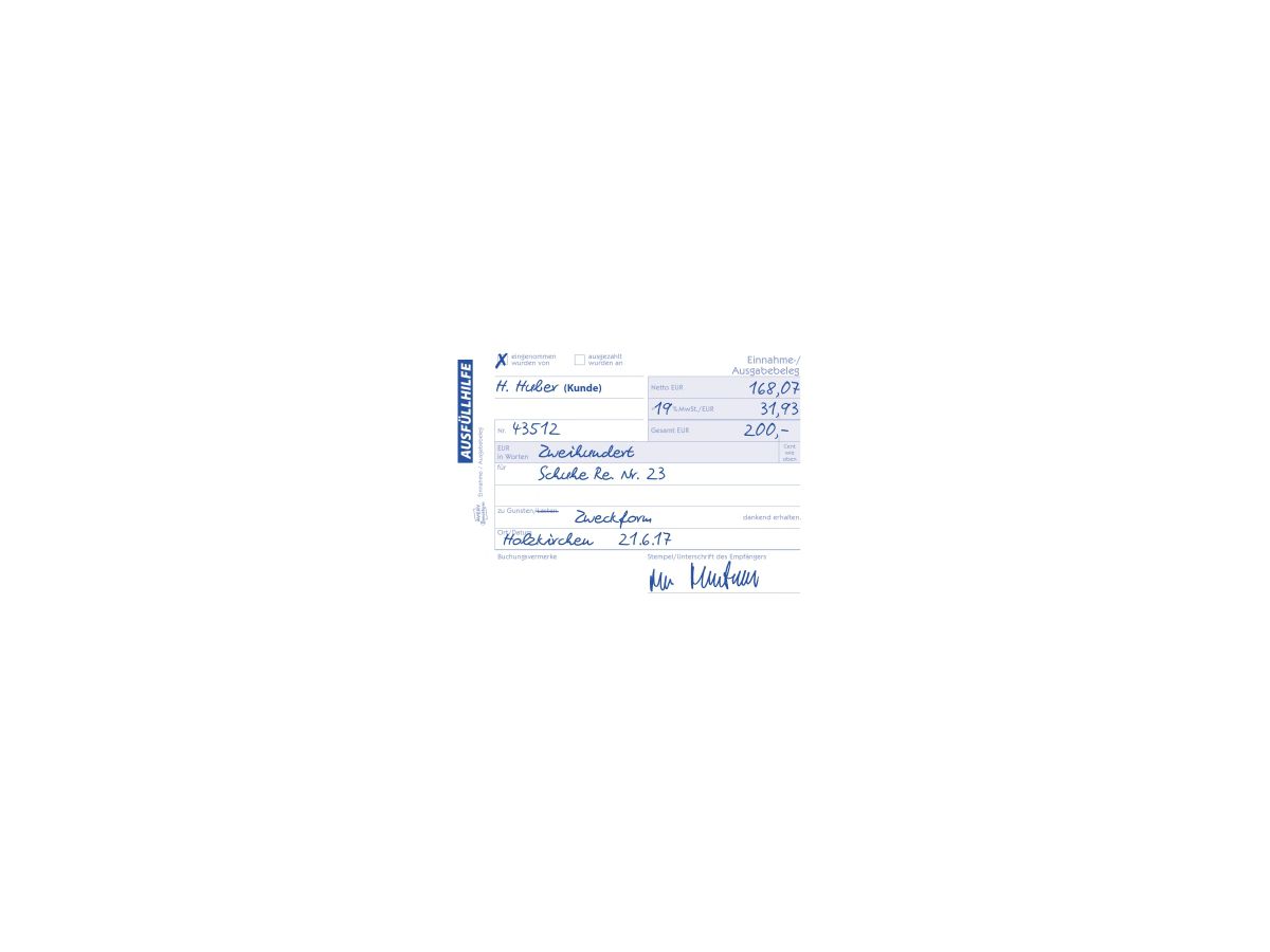 Avery Zweckform Ausgabebeleg 1205 DIN A6 quer 50Blatt weiß