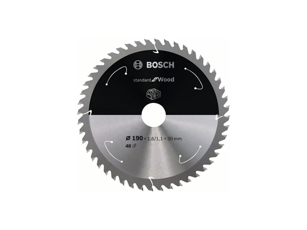 BOSCH Kreissägeblatt Standard for Wood 190x30x1,6/1,1 mm, 48 Z