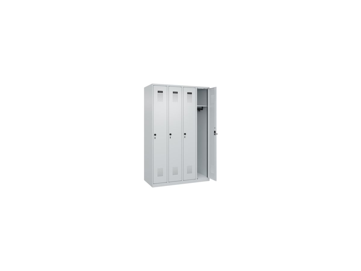 C+P Garderobenschrank EVOLO bodenstehend RAL7035/7035, 4 Abt. B1200xT500xH1850mm