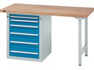 Kombi-Werkbank grau/blau 1500x700x50mm 1 Schublade