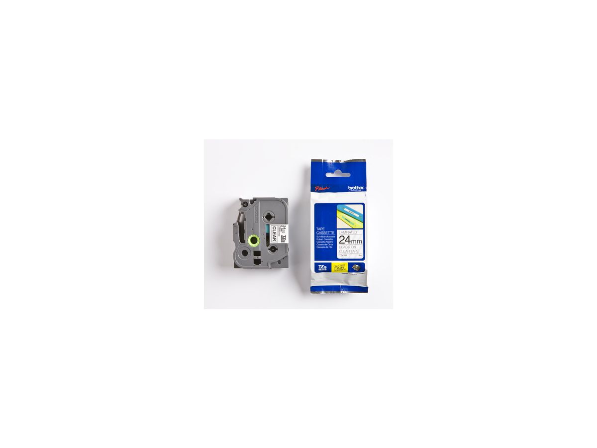 P-touch Schriftbandkassette TZE151 24mmx8m laminiert sw auf fl