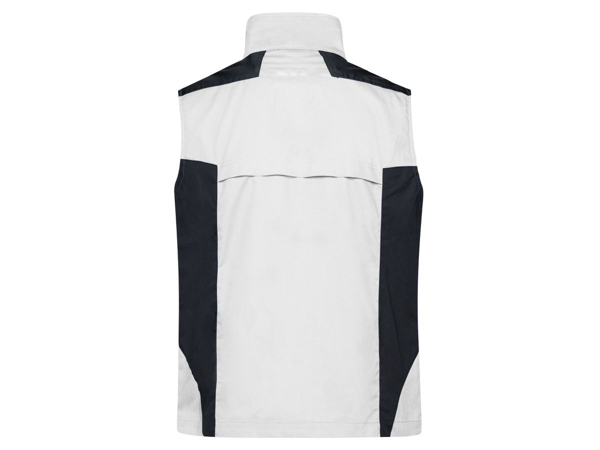 JN Workwear Vest JN822 65%PES/35%BW, white/carbon, Größe 4XL
