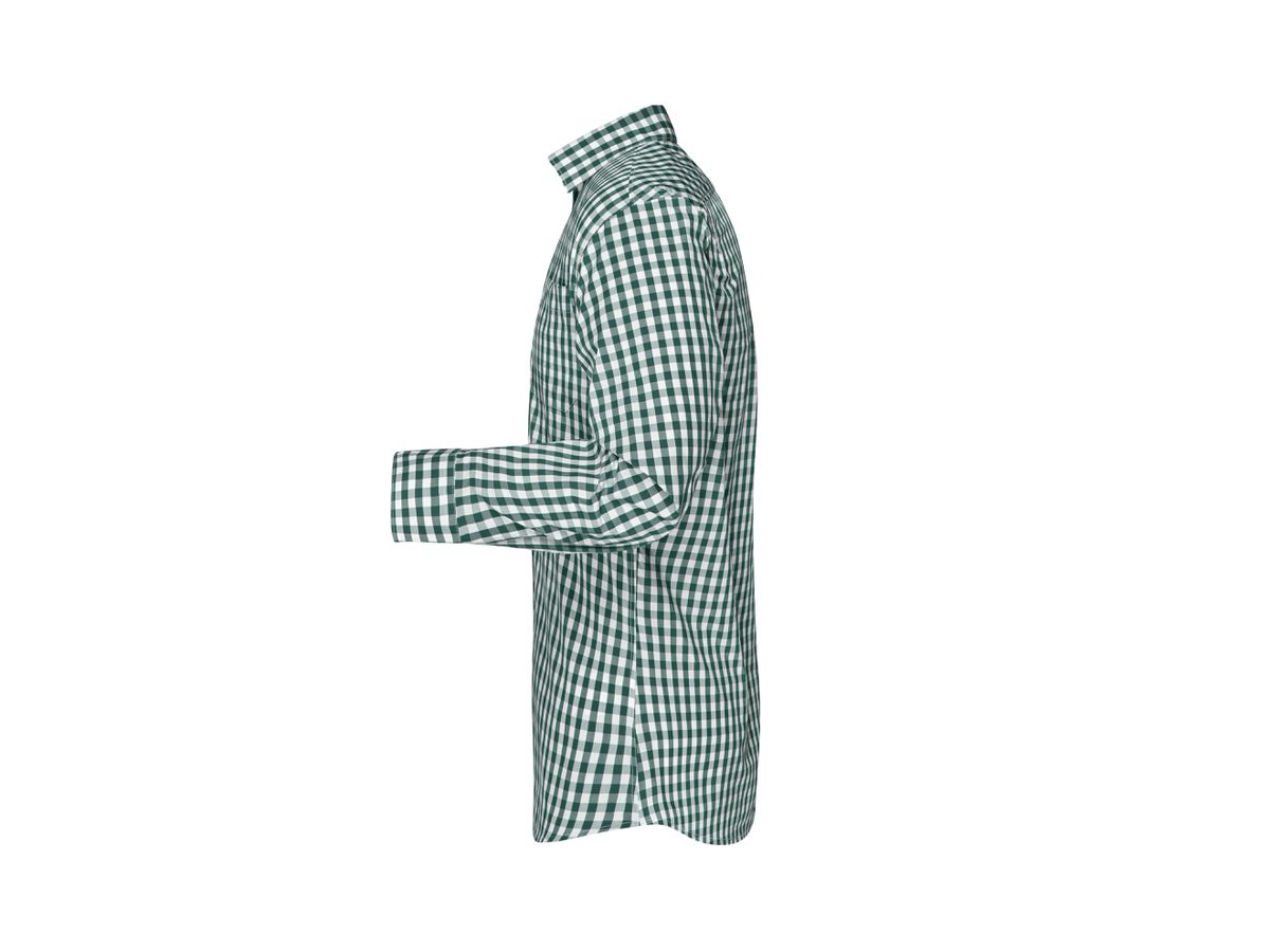 JN Mens Checked Shirt JN617 100% BW, forest-green/white, Größe M