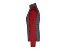 JN Ladies' Knitted Hybrid Jacket JN741 red-melange/anthracite-melange Gr. 2XL