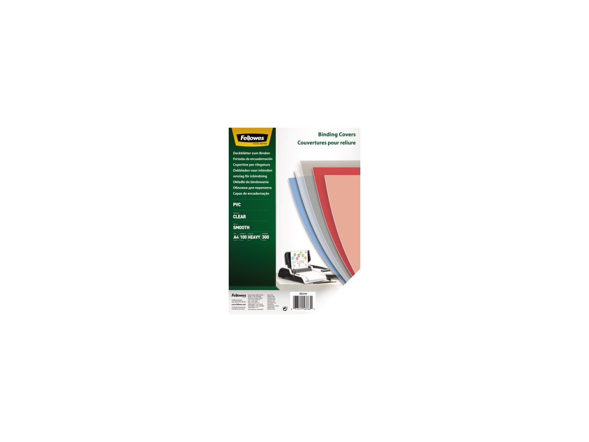 Fellowes Deckblatt 53763 DIN A4 300mic transparent 100 St./Pack.