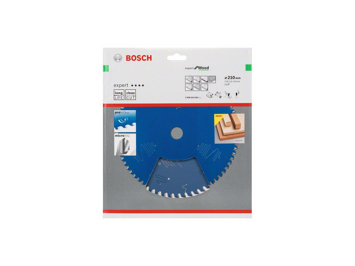 BOSCH Kreissägeblatt Expert for Wood, 210 x 30 x 2,8 mm, 56 Z