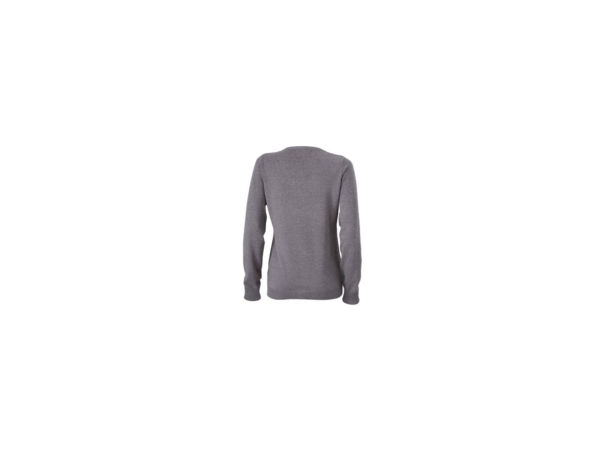 JN Ladies V-Neck Pullover JN658 100%BW, grey-heather, Größe XL