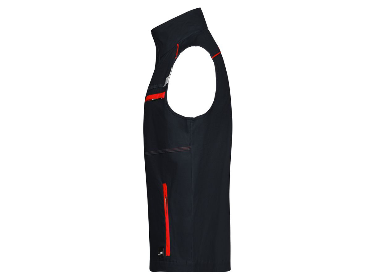 JN Workwear Vest - COLOR - JN850 carbon/red, Größe 5XL