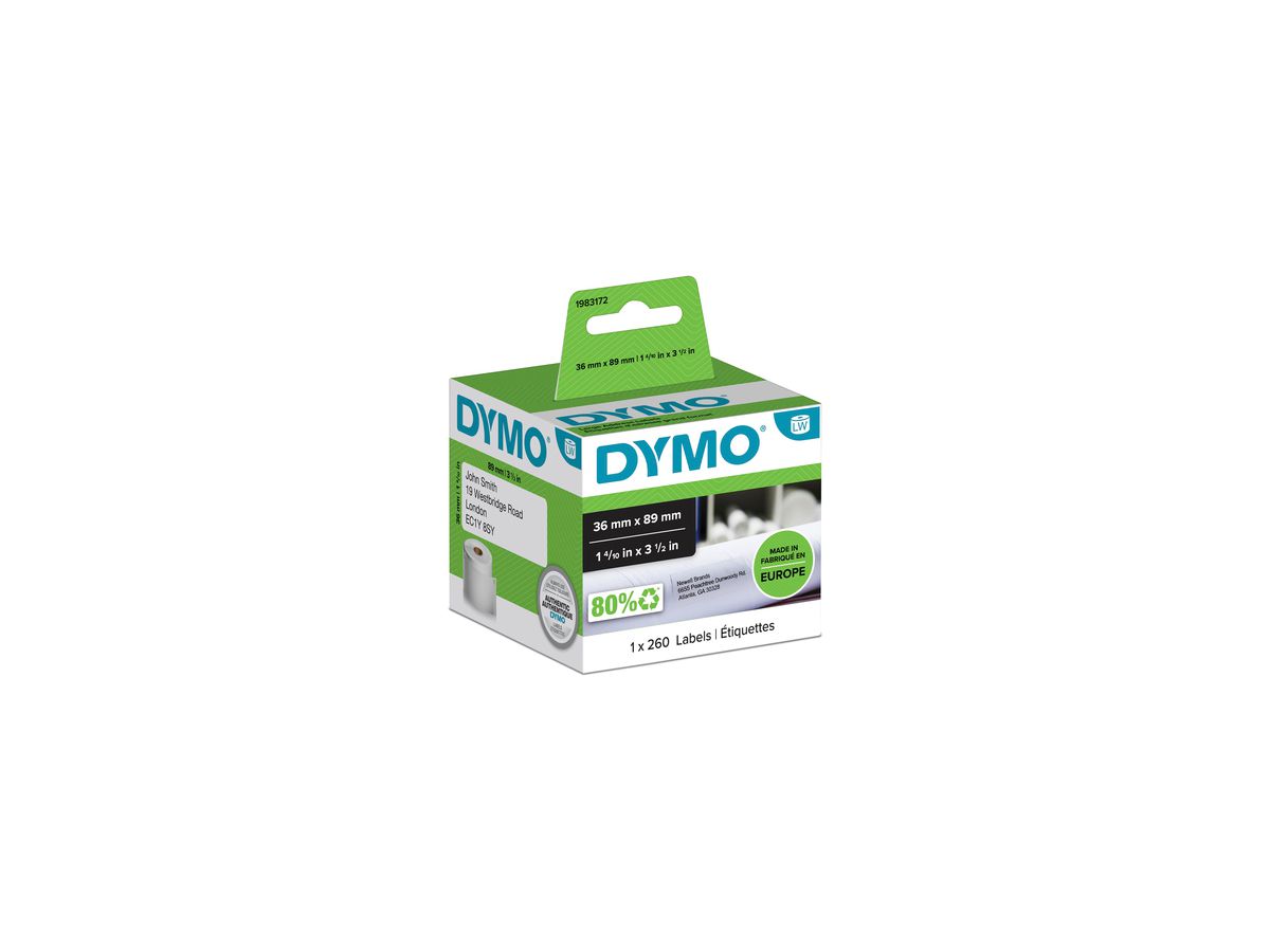 DYMO Adressetikett 1983172 36x89mm ws 260 St./Rl.