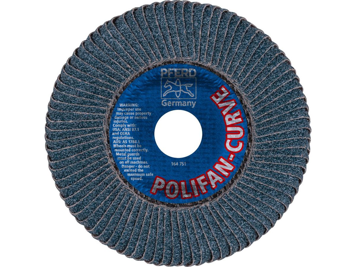 RÜGGEBERG POLIFAN-Fächerschleifscheibe PFR 125 Z 40 SGP-Curve bis Kehlnaht 8 mm