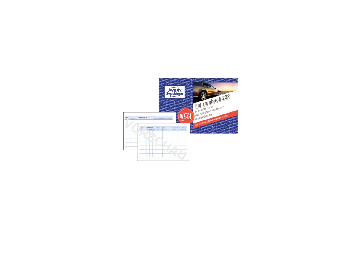 Avery Zweckform Fahrtenbuch 222 DIN A6 quer 40Blatt