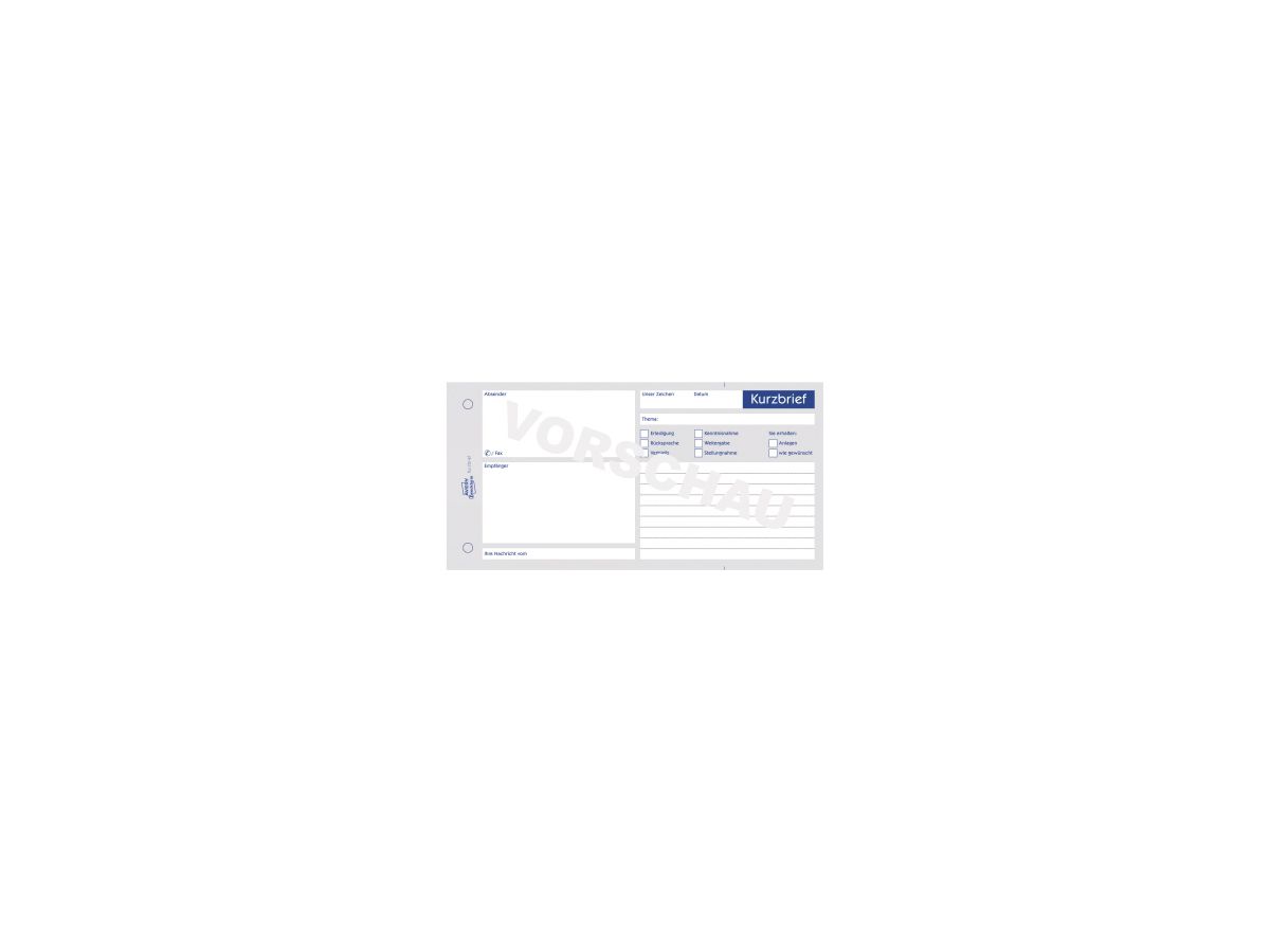Avery Zweckform Kurzbrief 1020 1/3 DIN A4 100Blatt