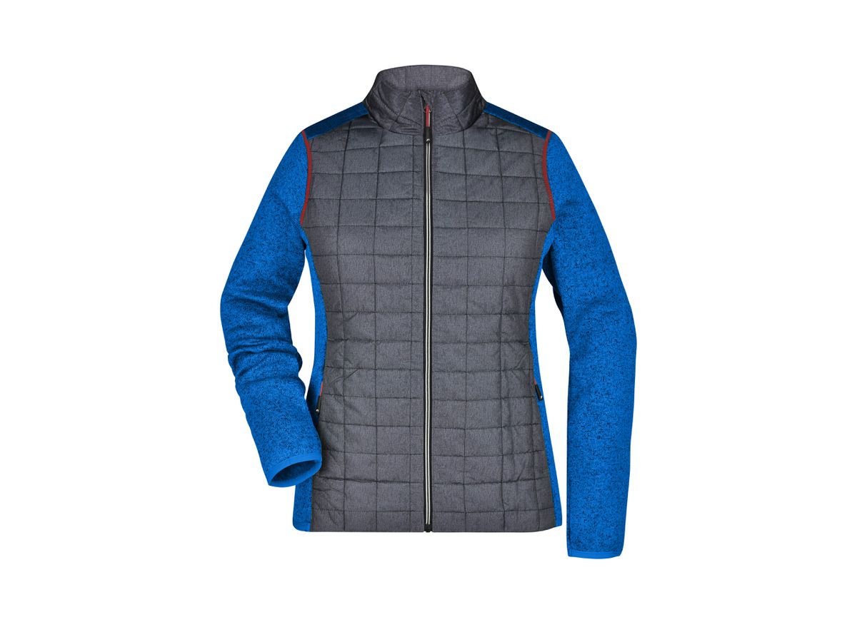 JN Ladies' Knitted Hybrid Jacket JN741 royal-melange/anthracite-melange Gr. XL
