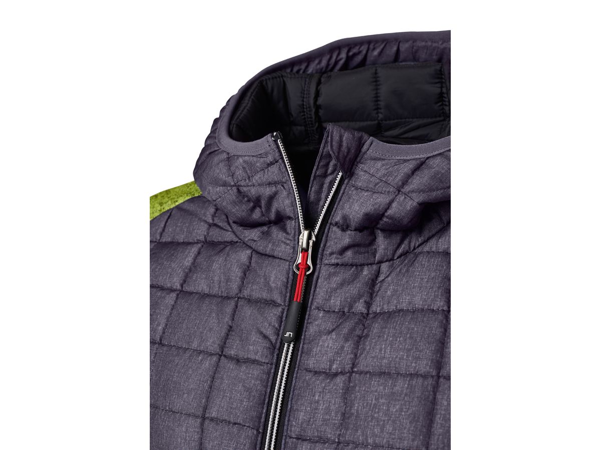 Ladies' Knitted Hybrid Jacket JN771 Fb. kiwi-/anthracite-melange, Gr. L