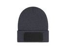 DAIBER Strickmütze mit Patch 10x5cm dark-grey-melange MB7407
