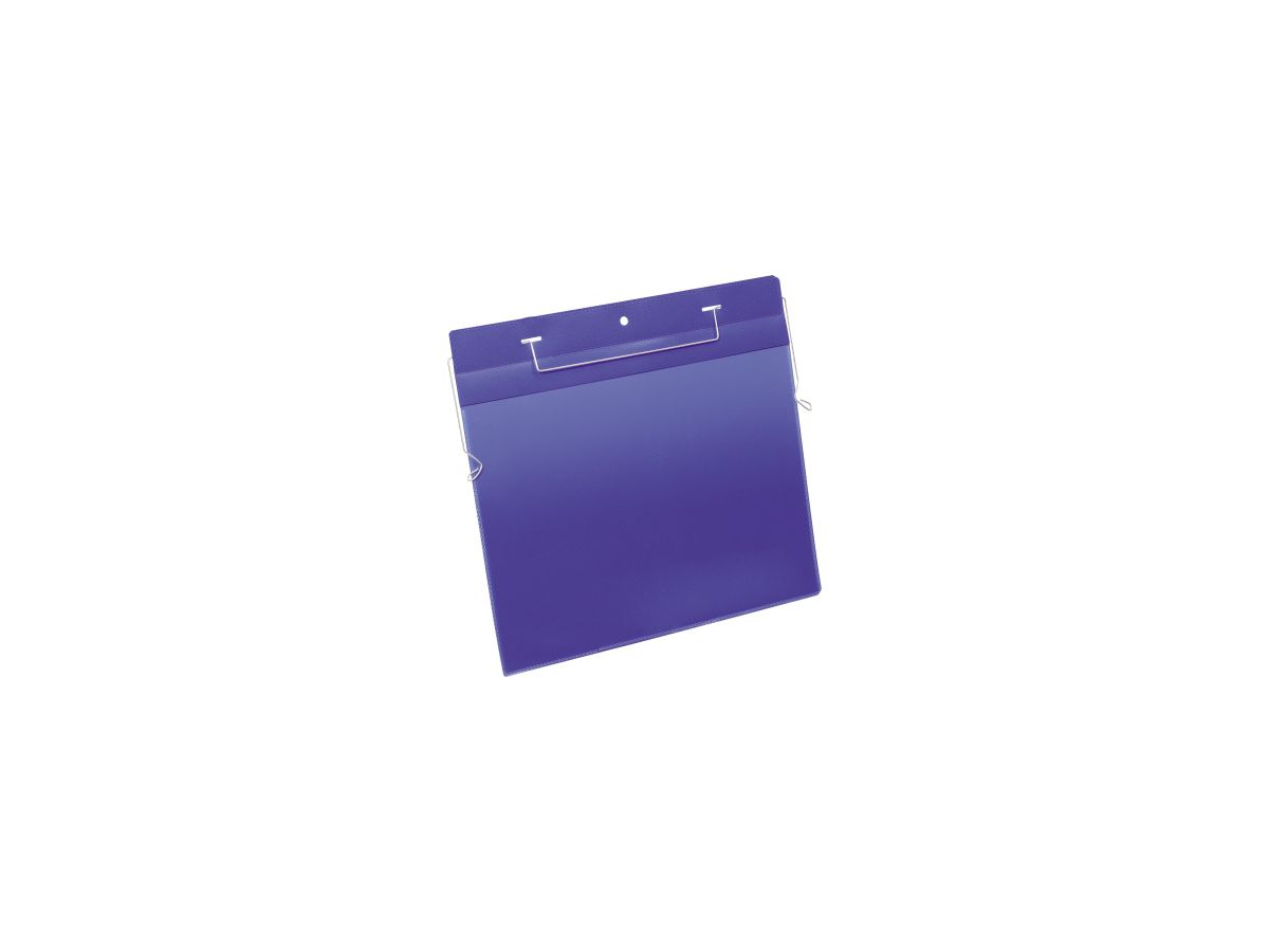 DURABLE Kennzeichnungstasche 175407 Bügel A4 quer d.bl 50 St./Pack.
