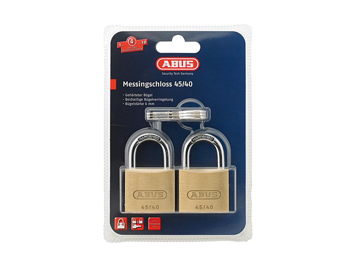 Padlock Twins SB brass cyl.