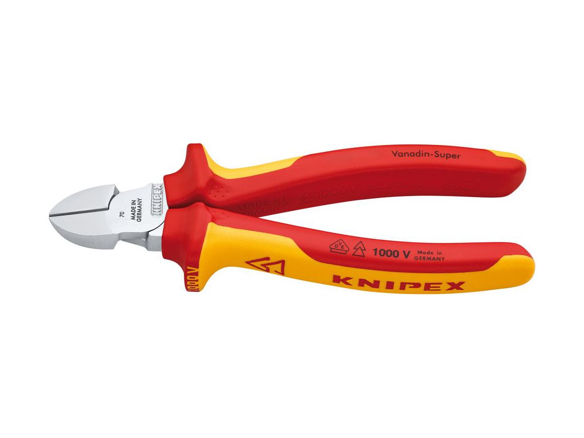 Side cutter VDE 160mm w. PVC grip Knipex