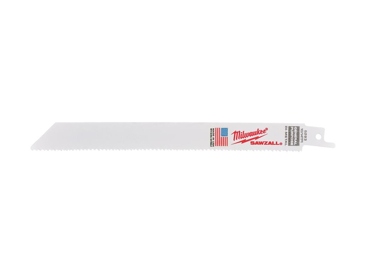 MILWAUKEE Säbelsägeblatt General Purpose 200x2,5/1,8 mm, 10/14 TPI, flexibel
