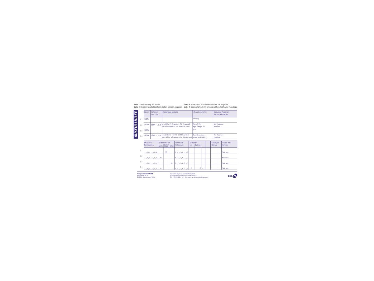 Avery Zweckform Fahrtenbuch 222 DIN A6 quer 40Blatt