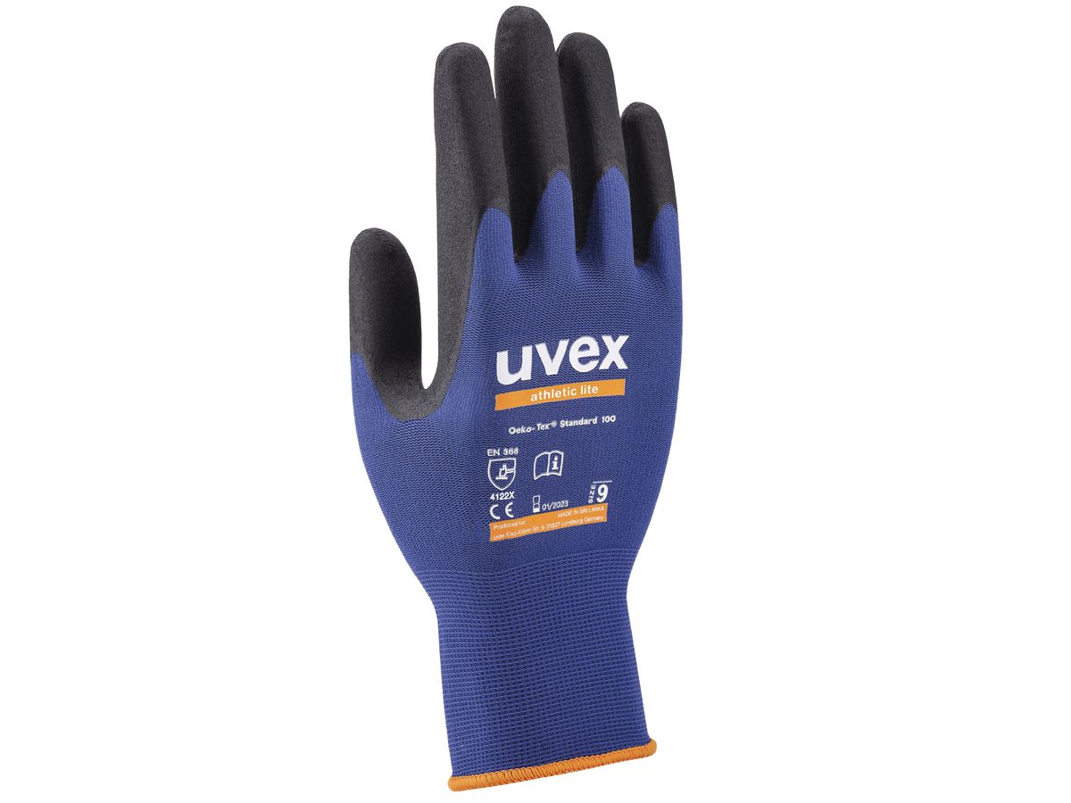 UVEX Montage-Handschuh athletic lite mit NBR-Schaumbeschichtung, Gr. 10