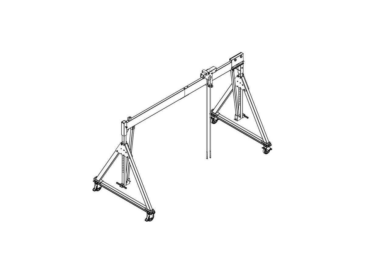 Aluportalkran fahrbar Alu-Einzel-Träger 500 Kg Tl 4000 mm H2137-2987 mm