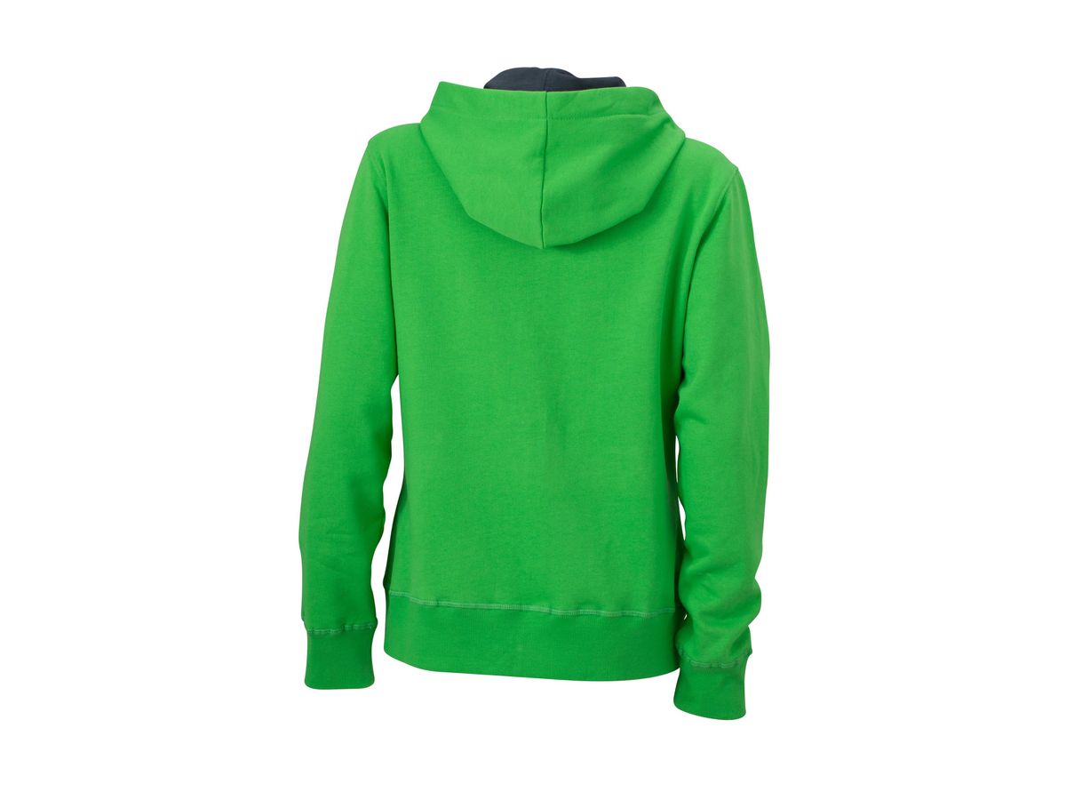 JN Ladies Hooded Jacket JN594 80%BW/20%PES, green/carbon, Größe 2XL