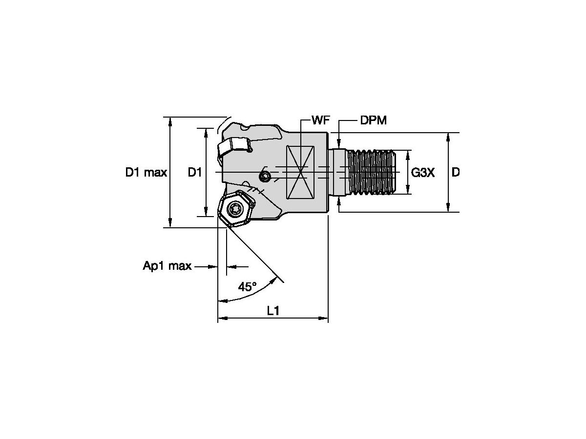 KENNAMETAL KSHR032D03M16HN06 DODEKA MINI EINSCHRAUBFRÄSER D=32 Z=3