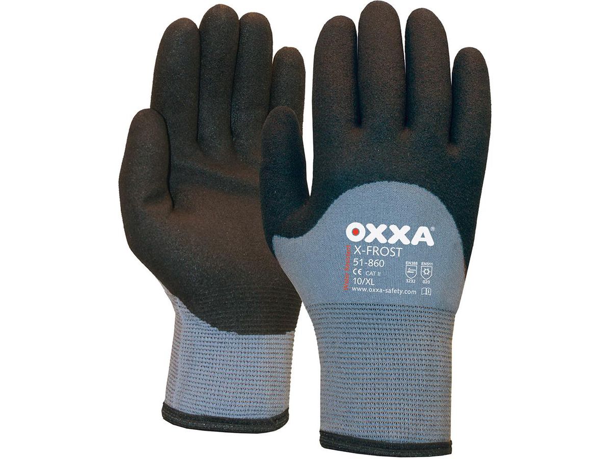 Handschuh Oxxa X-Frost, Gr. 9, grau/schwarz