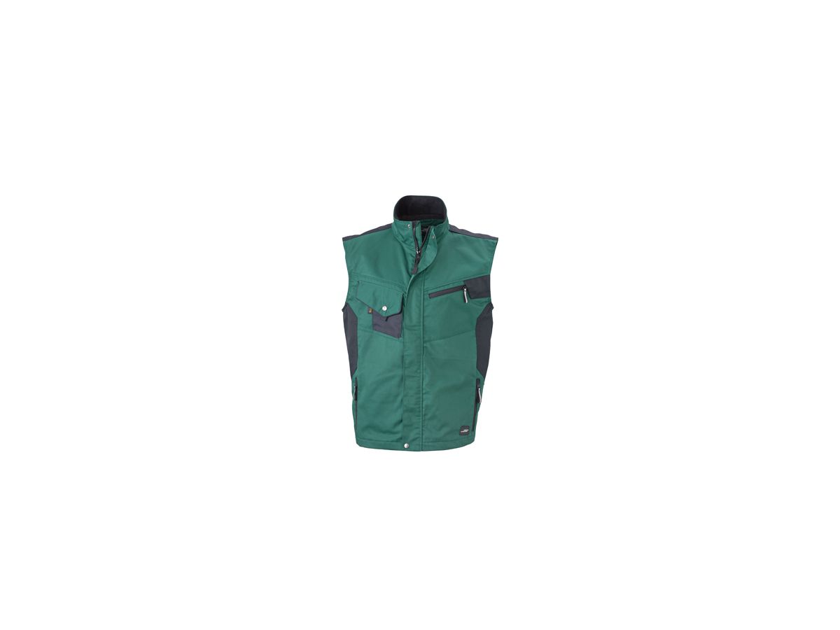JN Workwear Vest JN822 65%PES/35%BW, dark-green/black, Größe M