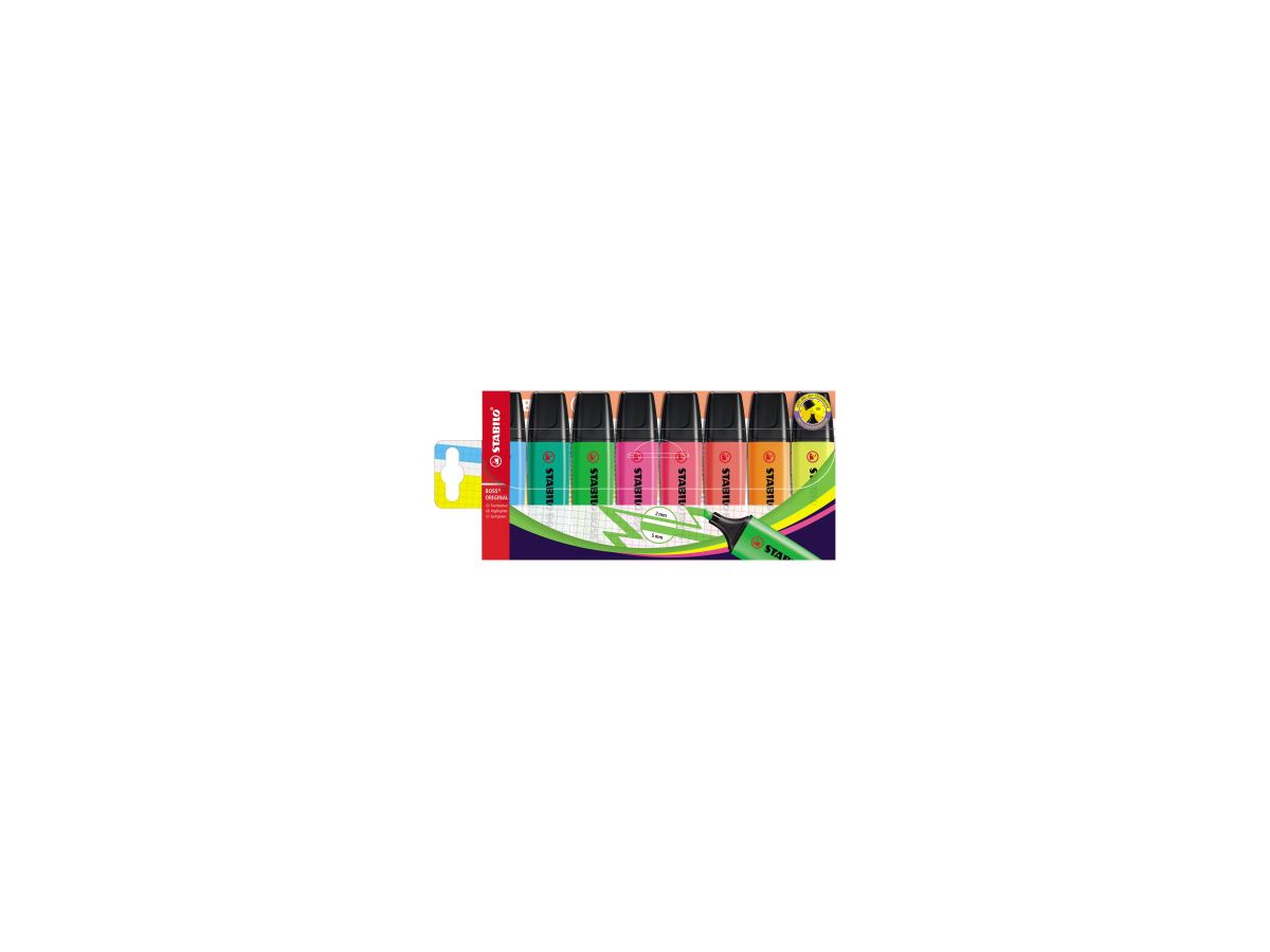 STABILO Textmarker BOSS 70/8 2-5mm farbig sortiert 8 St./Pack.