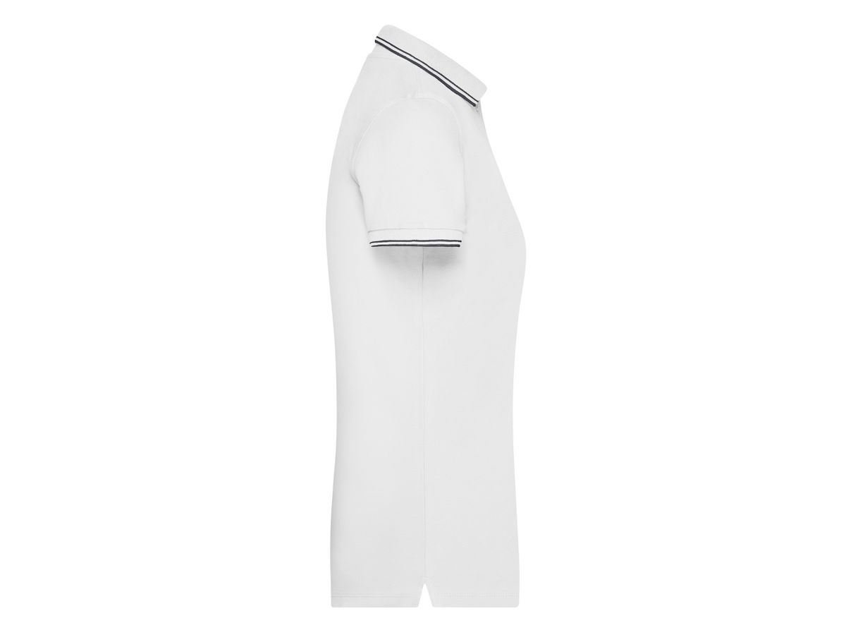 JN Ladies Polo JN985 95%BW/5%EL, white/navy, Größe 2XL