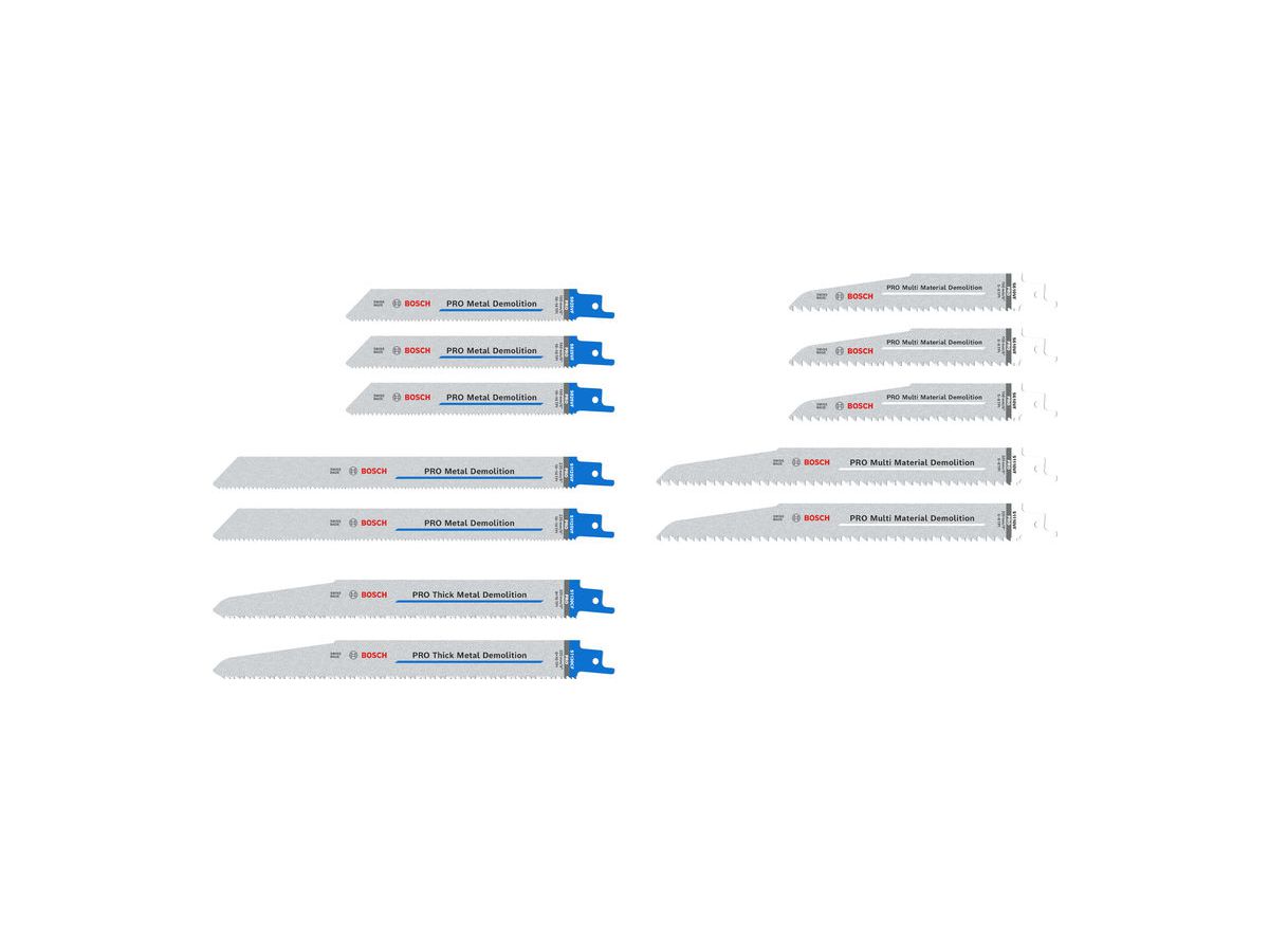 BOSCH Säbelsägeblatt-Sett 12-teilig Pro Demolition