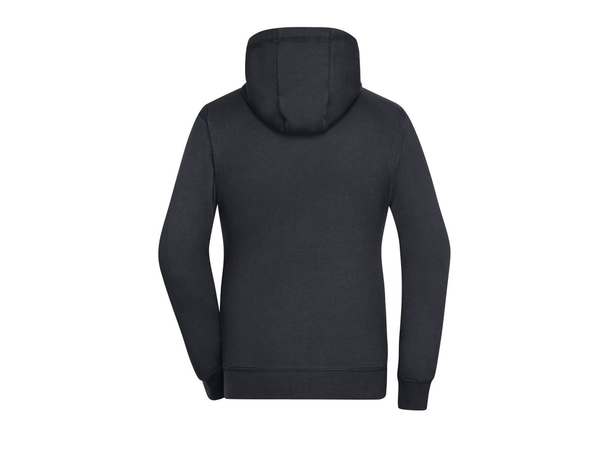 JN Ladies Lifestyle Zip-Hoody JN962 80%BW/20%PES, black/grey-heather, Gr. M