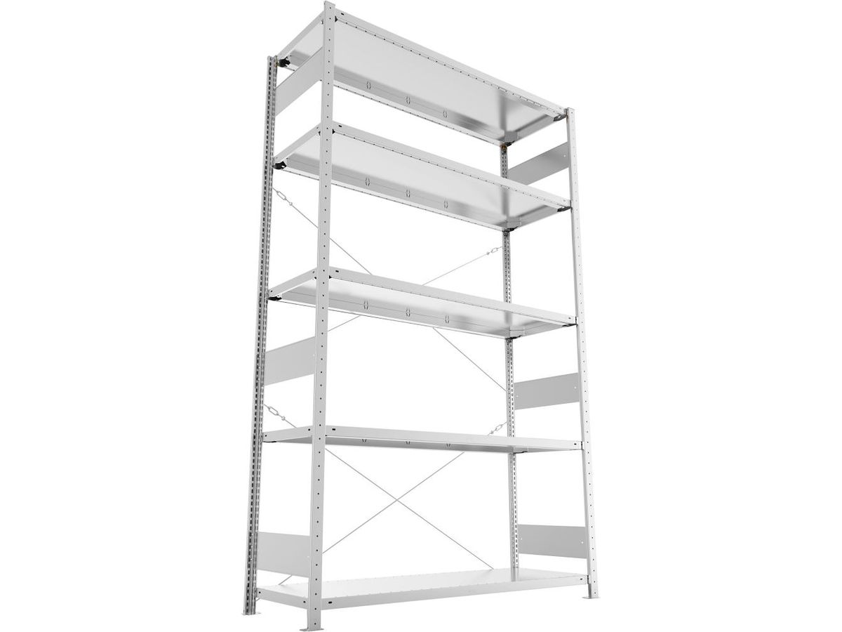 META Steckregal S3 CLIP 200 Fachl. 200kg vzk Grundfeld 5 Böden B1500Xt500Xh2500mm