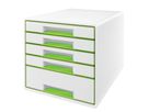 Leitz Schubladenbox WOW CUBE 52142054 5Schubfächer weiß/grün