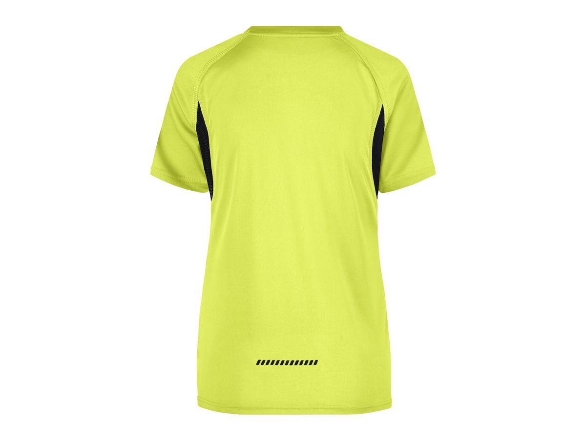 JN Ladies Running-T JN316 100%PES, fluo-yellow/black, Größe 2XL