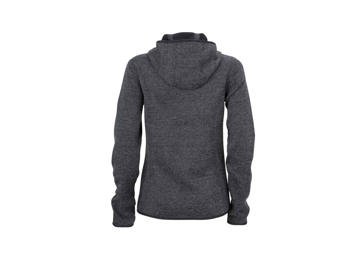 JN Ladies Knitted Fleece Hoody JN588 100%PES, dark-melange/black, Größe 2XL