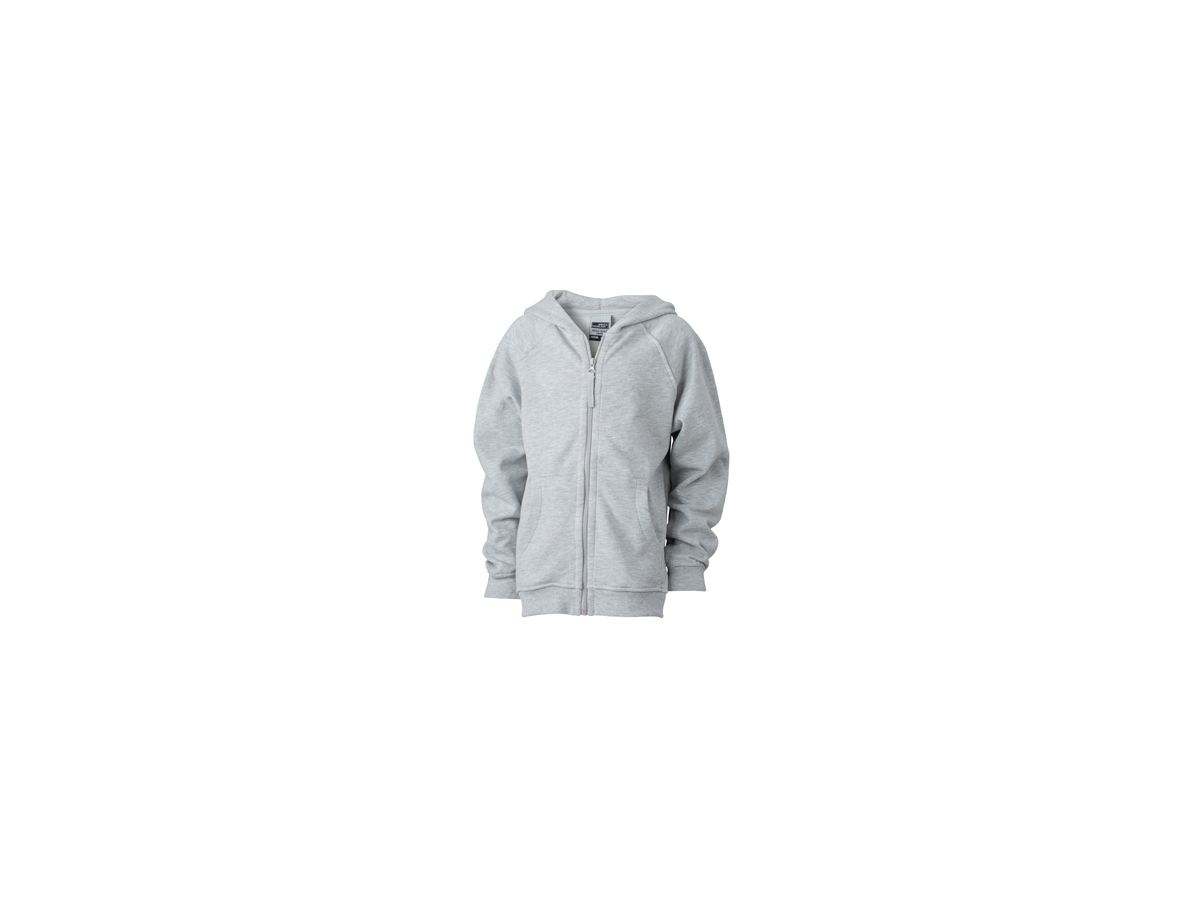 JN Hooded Jacket Junior JN059K 100%BW, grey-heather, Größe S
