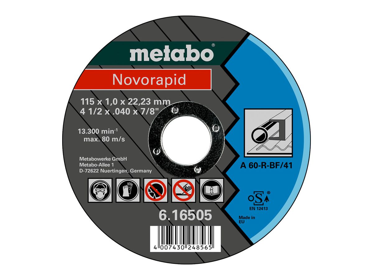 METABO Trennscheibe Novorapid 115x1,0x22,23 Stahl