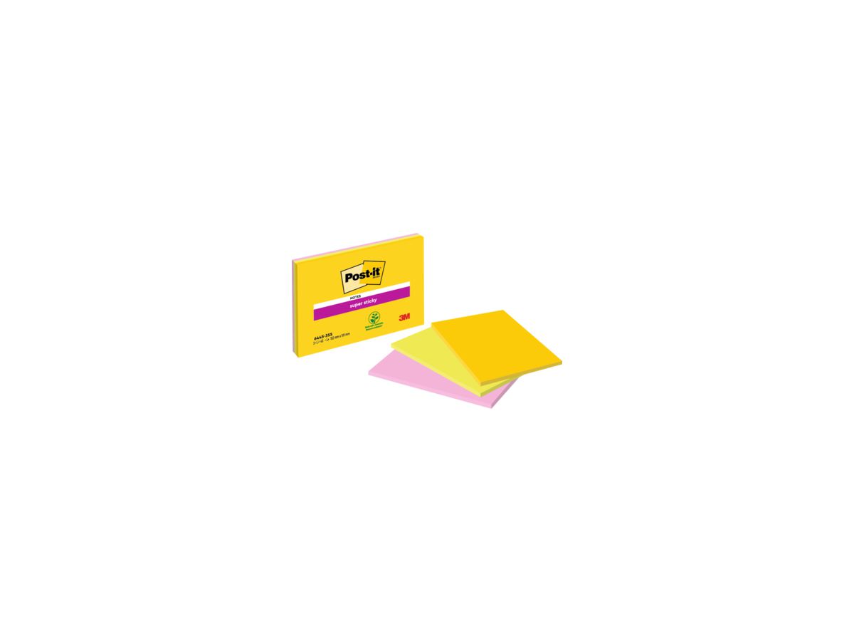 Post-it Haftnotiz Meeting Notes 6445-3SS-EU 101x152mm sort. 3x45Bl.