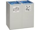 Kunststoffcontainer 40 l 2-fach ohne Deckel lichtgrau B505xT405xH570