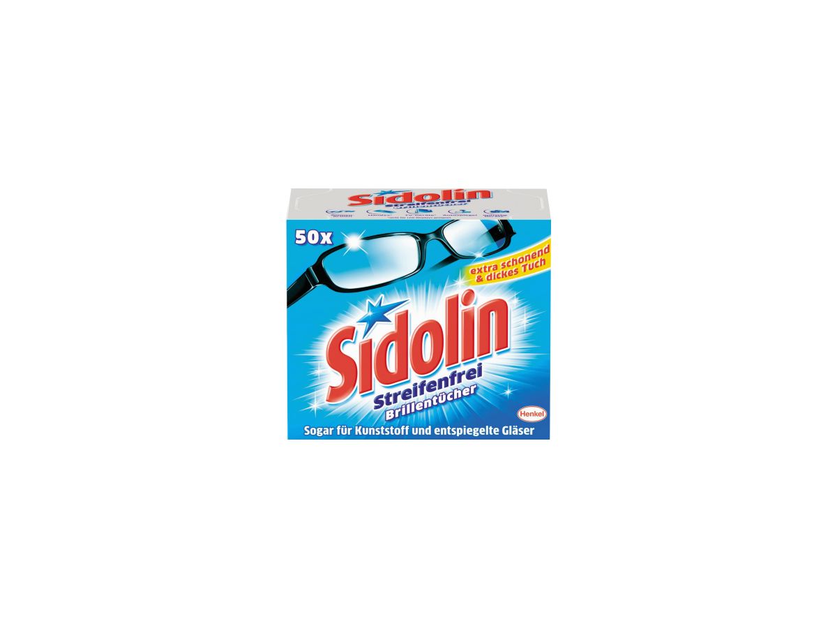Sidolin Brillenputztuch 605611 blau 50 St./Pack.