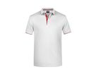 JN Men's Polo Stripe JN728 white/red, Größe 3XL